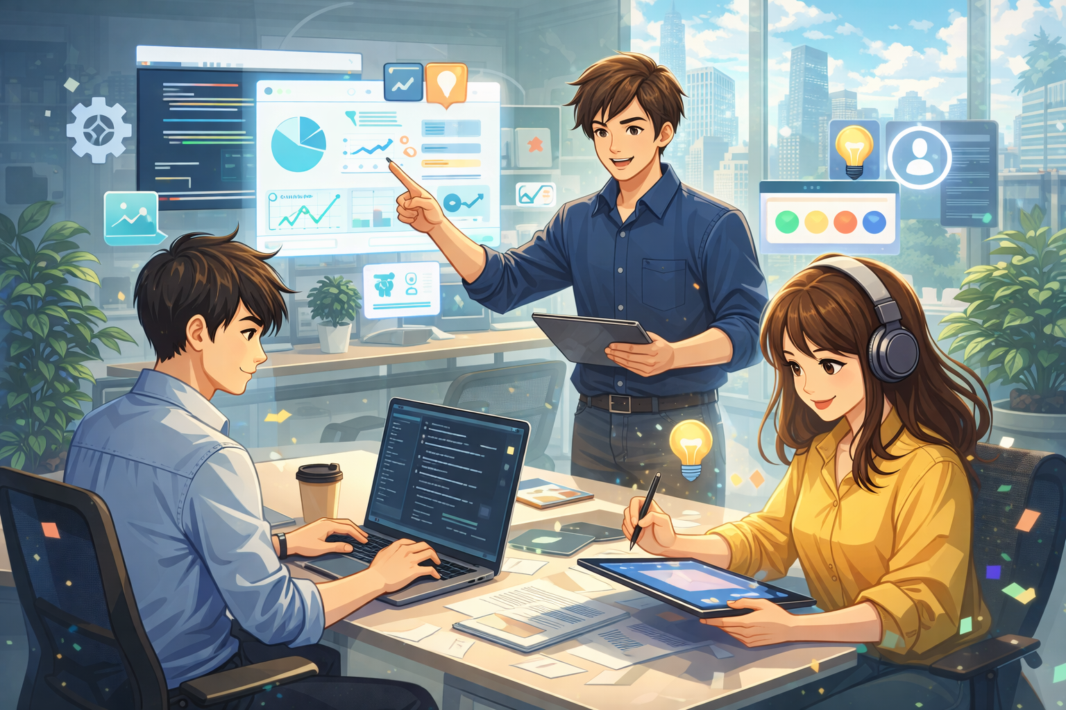 기술과 제작 파이프라인을 상징하는 이미지